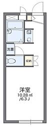 レオパレスラビドールI 1階1Kの間取り