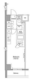 ザ・パークハビオ恵比寿プレイス ワンルームの間取図画像