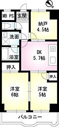 音金六郷マンション 2SDKの間取図画像