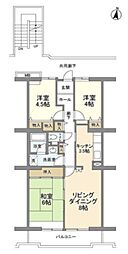 コーポレート中央林間1号棟 3LDKの間取図画像