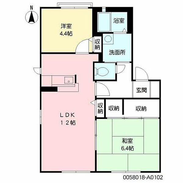 エスポワールII A0102｜宮崎県日向市新生町１丁目(賃貸アパート2LDK・1階・53.28㎡)の写真 その2