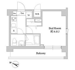 ドゥーエ新川崎 1Kの間取図画像