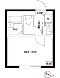 シャンテ綾瀬 1階1Kの間取り
