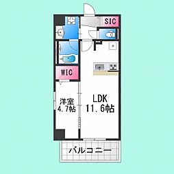 ビバーチェ三国ヶ丘 1LDKの間取図画像