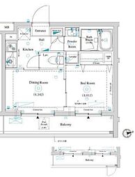 ラティエラ滝野川 1DKの間取図画像