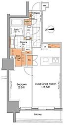 ザ・パークハビオ上野 1LDKの間取図画像