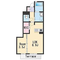 シャーメゾン77 1階1LDKの間取り