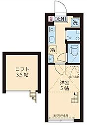 プチ・ハウス2 1階1Kの間取り