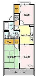 セジュール2 3DKの間取図画像