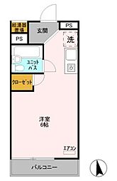 クレスト ワンルームの間取図画像