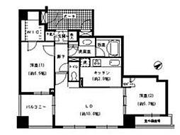 エスティメゾン巣鴨 5階2LDKの間取り
