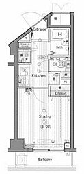 ガラ・ステージ立川 1Kの間取図画像