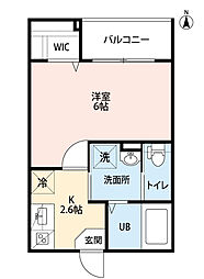 JR片町線(学研都市線) 放出駅 徒歩9分の賃貸アパート 1階1Kの間取り