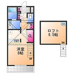 かんまつロックガーデン ワンルームの間取図画像
