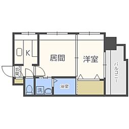 エステート・モア平尾公園通り 2Kの間取図画像