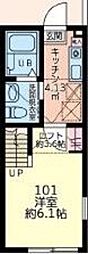 フェリース聖蹟桜ヶ丘 1Kの間取図画像
