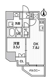 ALTERNA亀戸3 1DKの間取図画像