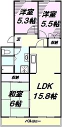 ファミール八王子1号 3LDKの間取図画像