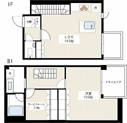 カスタリア八雲 1階1SLDKの間取り