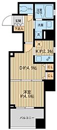 クリオ戸越銀座壱番館 1DKの間取図画像