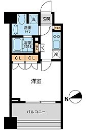 CASSIA押上 1Kの間取図画像