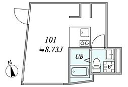 trias101 1DKの間取図画像