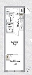 トリビュート西大井 2Kの間取図画像