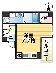 ERCOURT王子公園 ワンルームの間取図画像