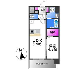 エスリード大阪平野プライム 1LDKの間取図画像