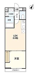 京王線 千歳烏山駅 徒歩10分の賃貸マンション 3階1LDKの間取り
