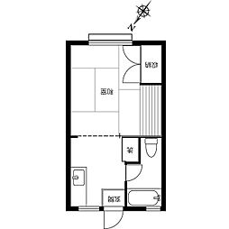 フジハイツ17号館 2階1Kの間取り