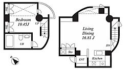 グリーンテラス元代々木 地下1階1LDKの間取り