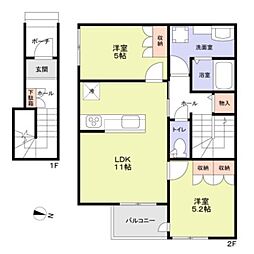 Casa Grigia 2LDKの間取図画像