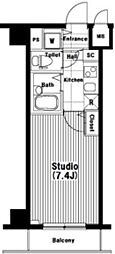 グランド・ガーラ三田 1Kの間取図画像