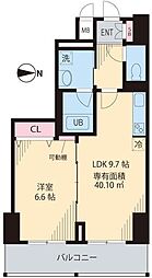 プレシャス音羽 9階1LDKの間取り