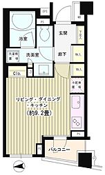 パークホームズ六本木乃木坂 ワンルームの間取図画像