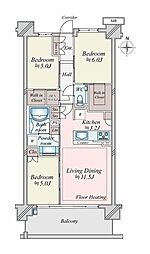 シティハウス平井　アクアレジデンス 7階3LDKの間取り