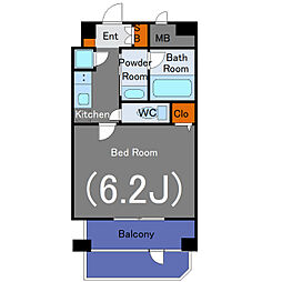 サンテミリオンお茶の水 12階1Kの間取り