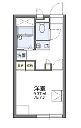 レオパレスワールド山中 1Kの間取図画像