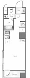 シティハイツ日本橋 4階ワンルームの間取り