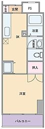 きのえビル 1Kの間取図画像