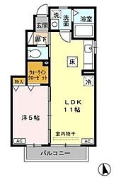 ゼファーコート 1階1LDKの間取り