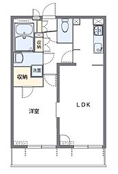レオパレスヴィハール南六郷 4階1LDKの間取り