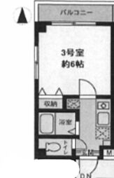 アーバンヒルズ中野新橋 1Kの間取図画像