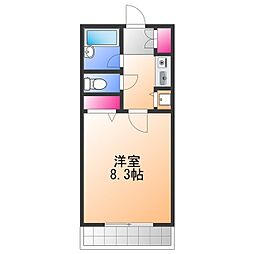 ハピネスイトウ 1Kの間取図画像