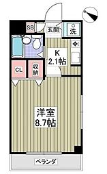 富士ハイツ 1Kの間取図画像