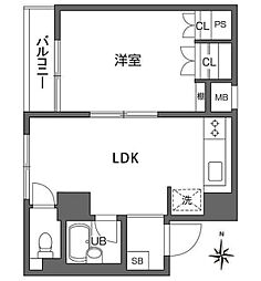 日暮里サンライズマンション 8階1LDKの間取り
