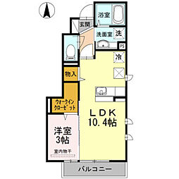 ヴェルドミール成城 1LDKの間取図画像