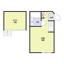 ダイヤモンドビル東日本橋第三 205 2階ワンルームの間取り