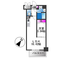 リアライズ宿院 1LDKの間取図画像